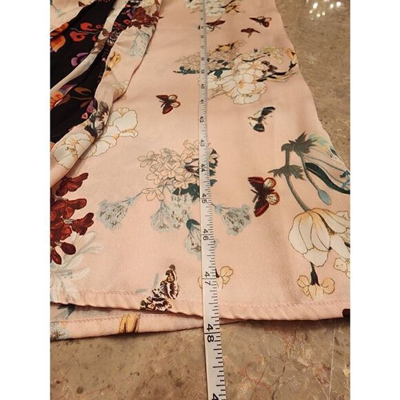 Anthropologie Floreat romantic boho kimono style duster cardigan  size pink - Picture 9 of 11